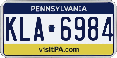 PA license plate KLA6984