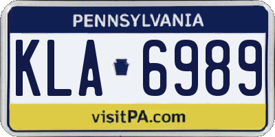 PA license plate KLA6989