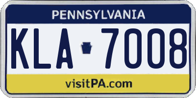 PA license plate KLA7008