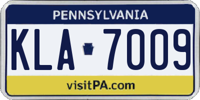 PA license plate KLA7009