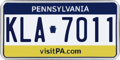 PA license plate KLA7011