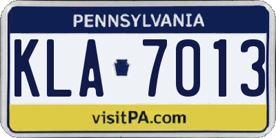 PA license plate KLA7013