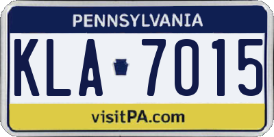 PA license plate KLA7015