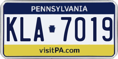 PA license plate KLA7019