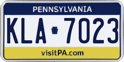 PA license plate KLA7023