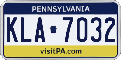 PA license plate KLA7032