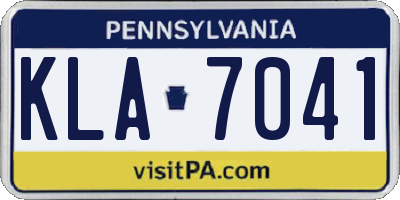 PA license plate KLA7041