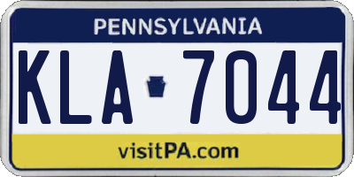 PA license plate KLA7044