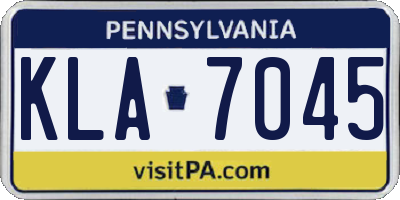 PA license plate KLA7045