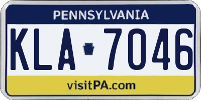 PA license plate KLA7046