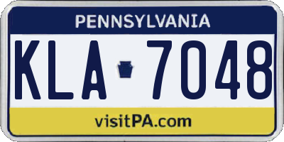 PA license plate KLA7048