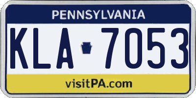 PA license plate KLA7053