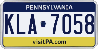 PA license plate KLA7058