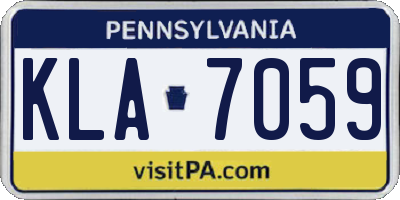 PA license plate KLA7059