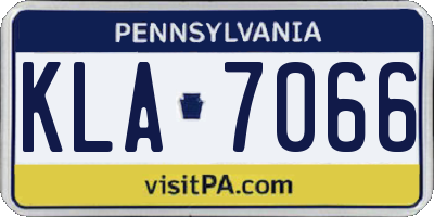 PA license plate KLA7066