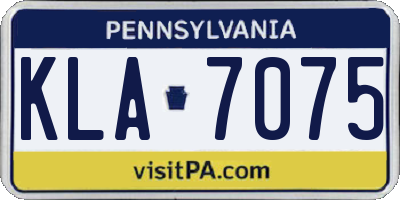 PA license plate KLA7075