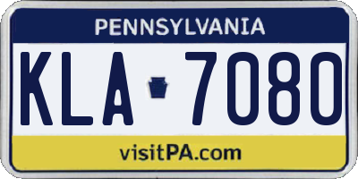 PA license plate KLA7080