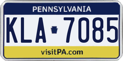 PA license plate KLA7085