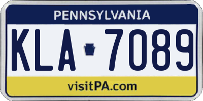 PA license plate KLA7089