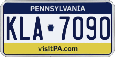 PA license plate KLA7090