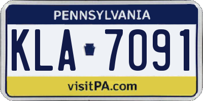 PA license plate KLA7091