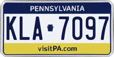 PA license plate KLA7097