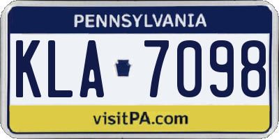 PA license plate KLA7098