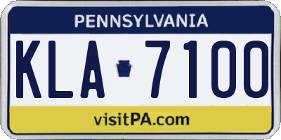 PA license plate KLA7100