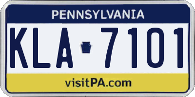 PA license plate KLA7101