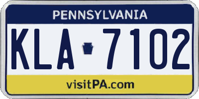PA license plate KLA7102