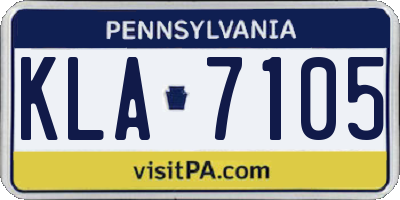 PA license plate KLA7105