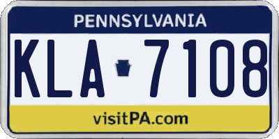 PA license plate KLA7108