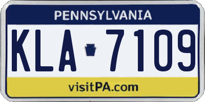 PA license plate KLA7109
