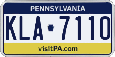 PA license plate KLA7110