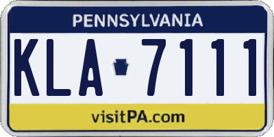 PA license plate KLA7111