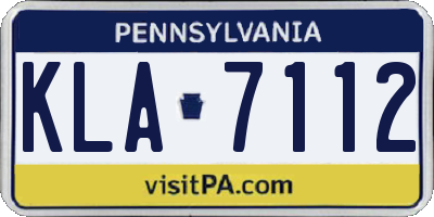PA license plate KLA7112