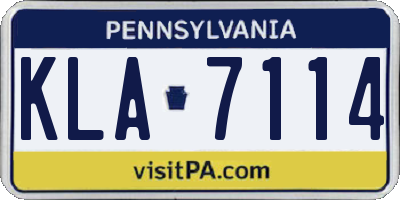 PA license plate KLA7114