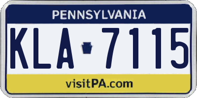 PA license plate KLA7115