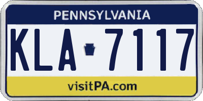 PA license plate KLA7117