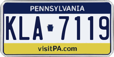 PA license plate KLA7119