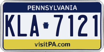 PA license plate KLA7121