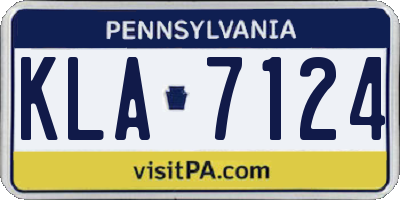 PA license plate KLA7124