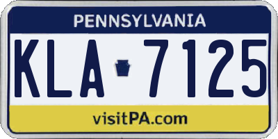 PA license plate KLA7125
