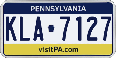 PA license plate KLA7127