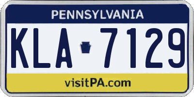 PA license plate KLA7129