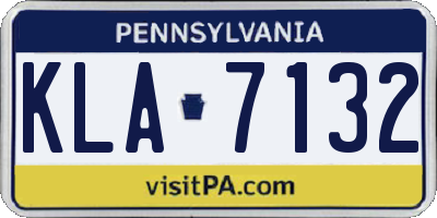 PA license plate KLA7132