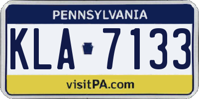 PA license plate KLA7133