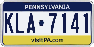 PA license plate KLA7141