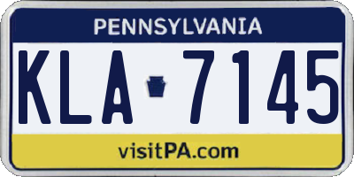 PA license plate KLA7145