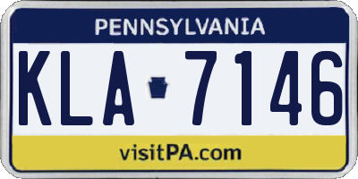 PA license plate KLA7146